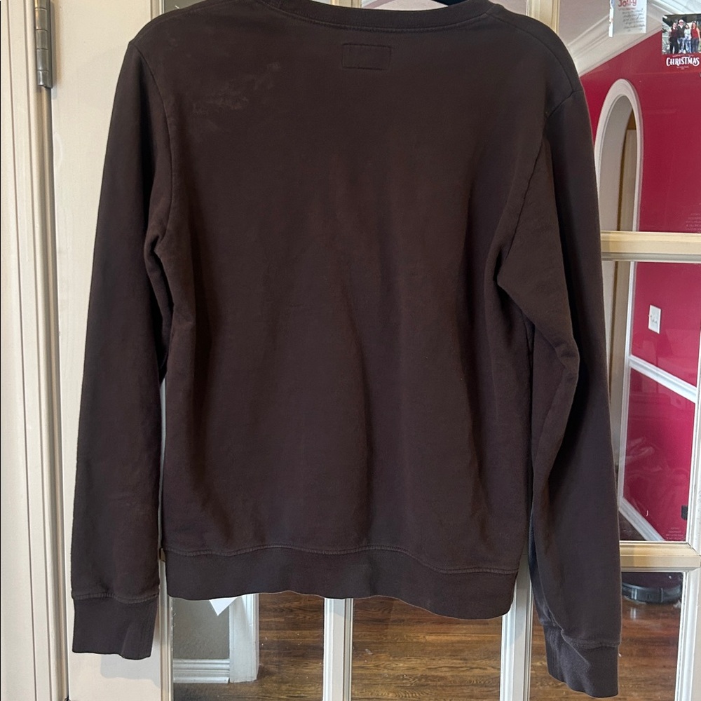 American Giant basic brown pullover sweatshirt la… - image 5
